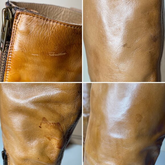 BED STU Tess Tan Distressed Leather Tall Riding Boots BEDSTU Size 8 - Picture 8 of 16